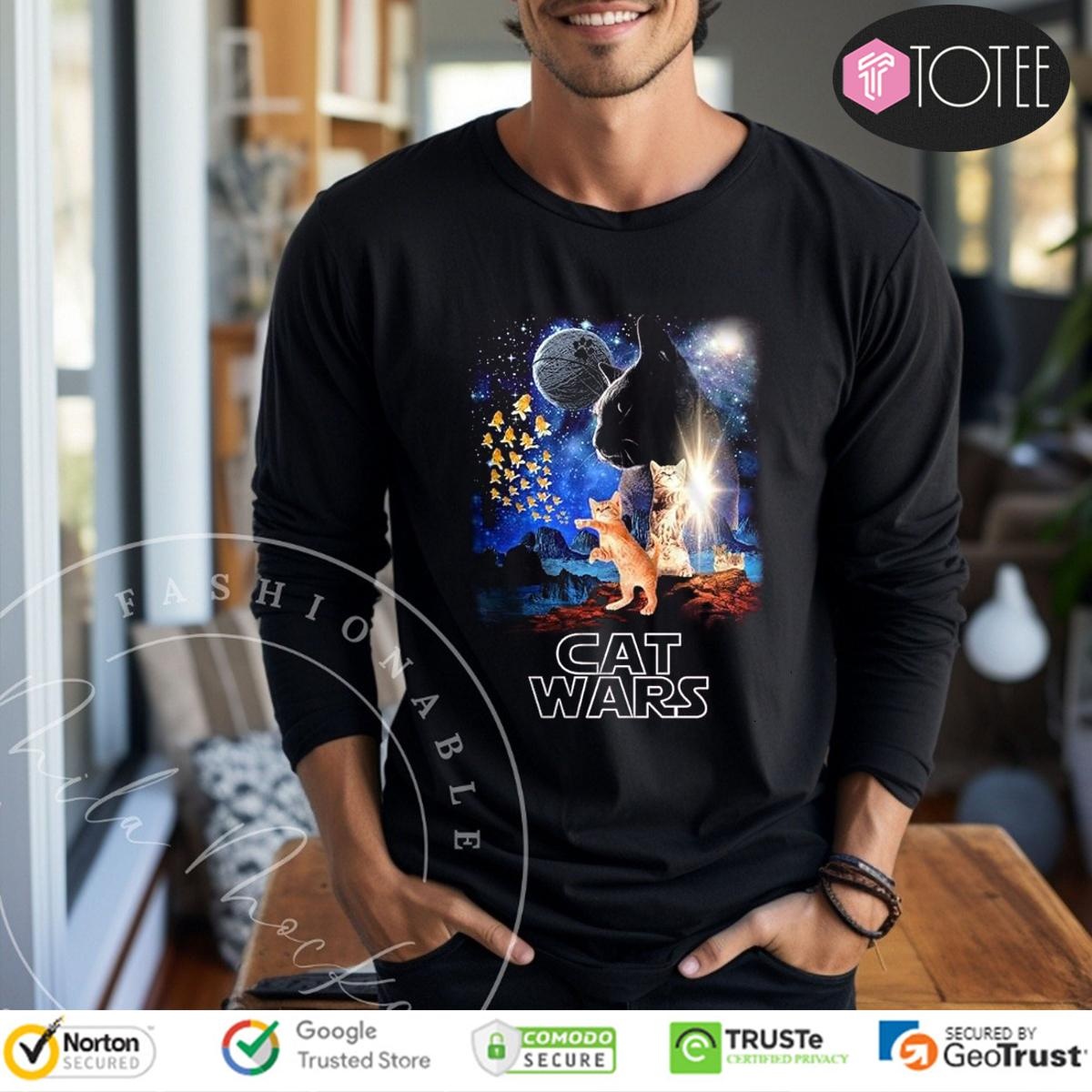 Humor Cat Wars Parody Star Wars Poster Long Sleeve