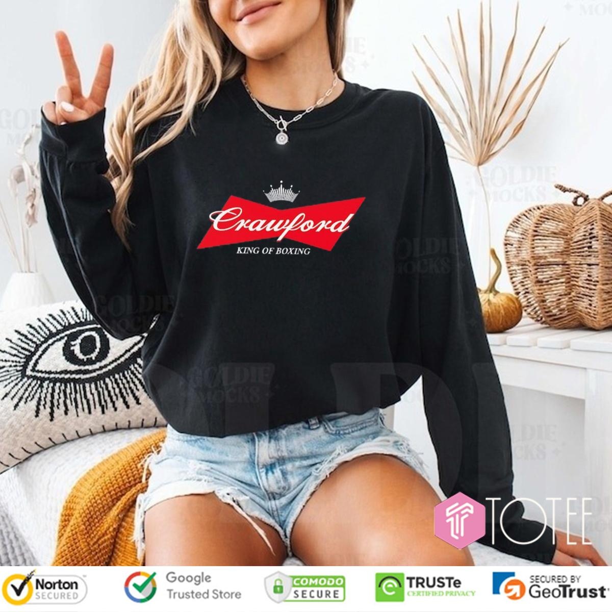 Crawford King Of Boxing Parody Budweiser Logo Long Sleeve