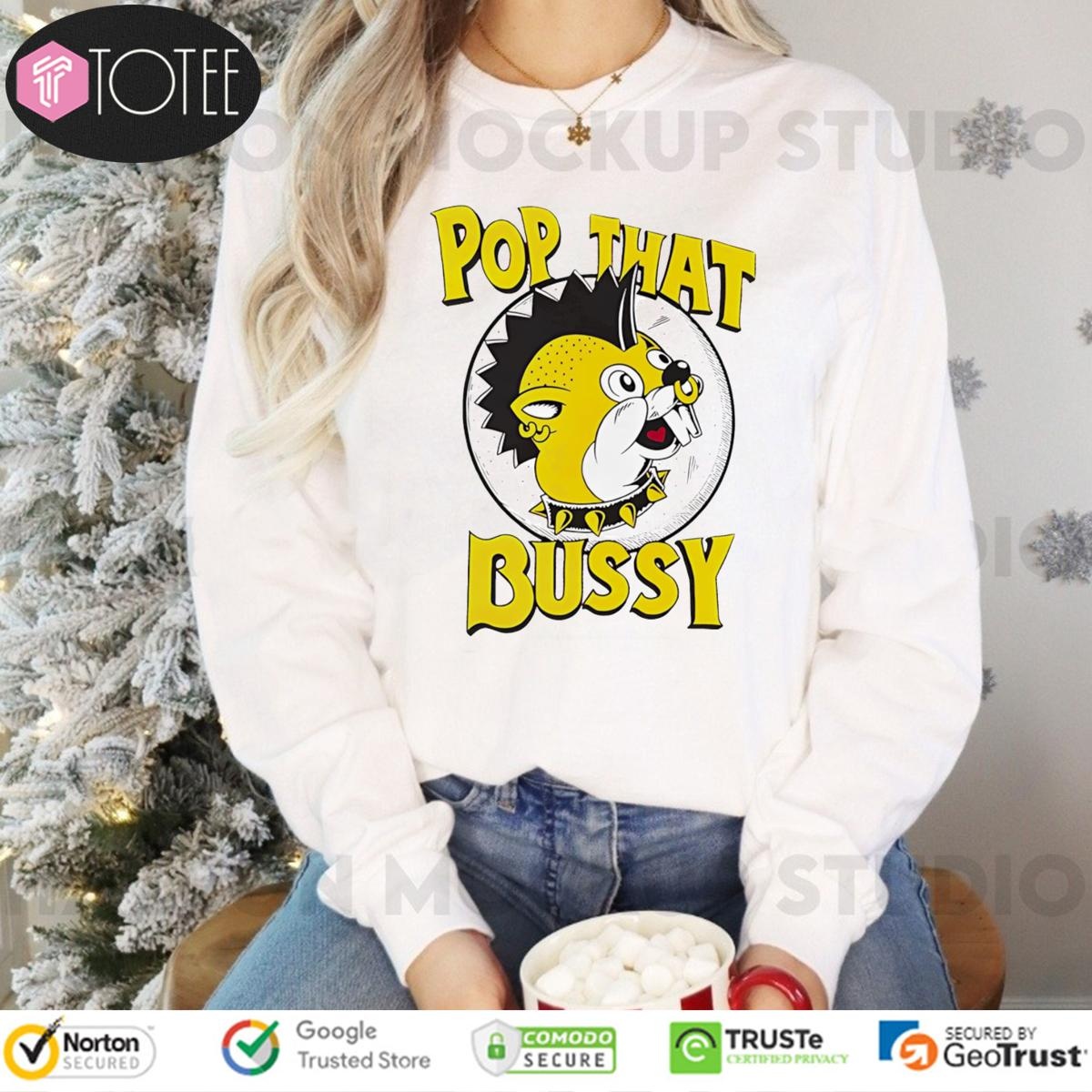 Pop That Bussy Buc-Ees Parody Rock Style Long Sleeve