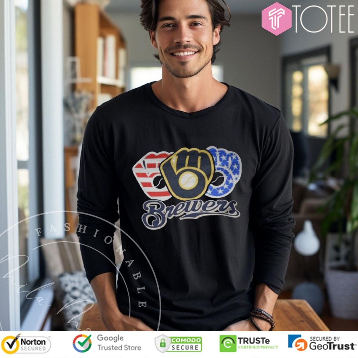 Red White And Blue Milwaukee Brewers 4Th Of July Long Sleeve