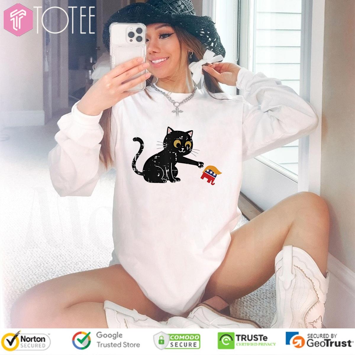 Black Cat Republican Elephant Trump Long Sleeve
