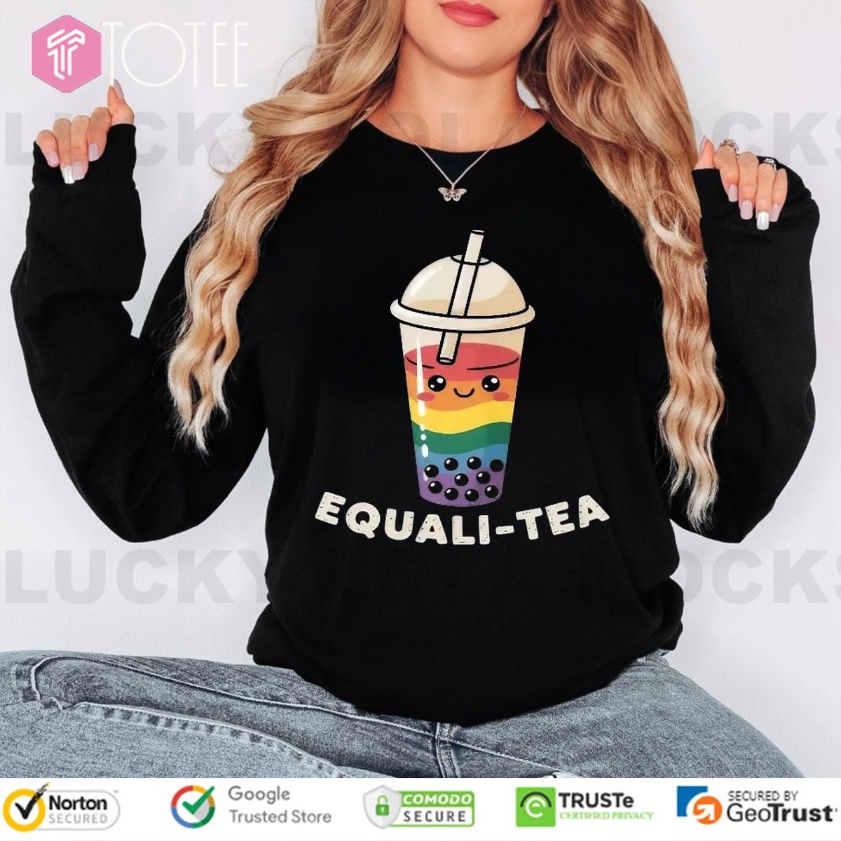Boba Bubble Milk Tea Equali-Tea Lgbt Pride Rainbow Long Sleeve