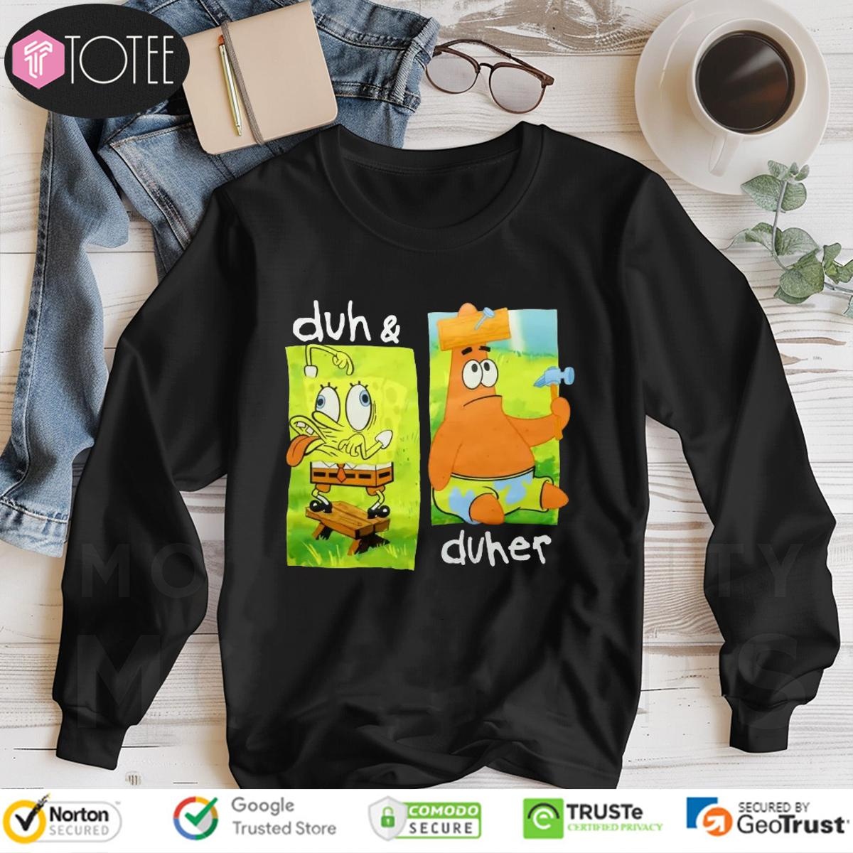 Duh And Duher Spongebob Squarepants Graphic Long Sleeve