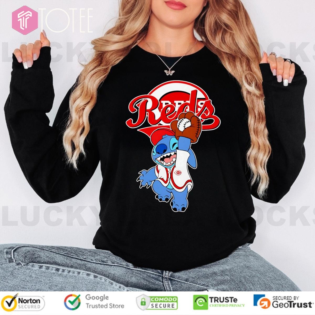 Disney Stitch Cincinnati Reds Baseball Long Sleeve