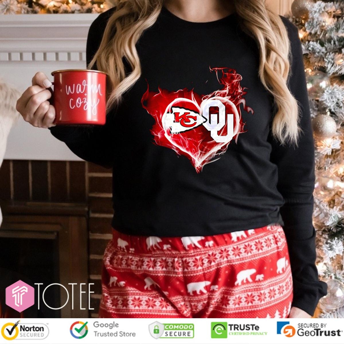 Smoke Heart Kansas City Chiefs Oklahoma Sooners Long Sleeve