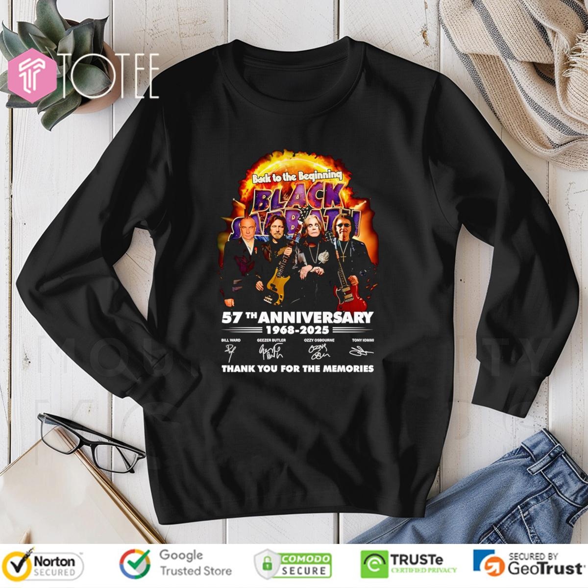 Back To The Beginning Black Sabbath 57Th Anniversary 1968-2025 Signatures Long Sleeve