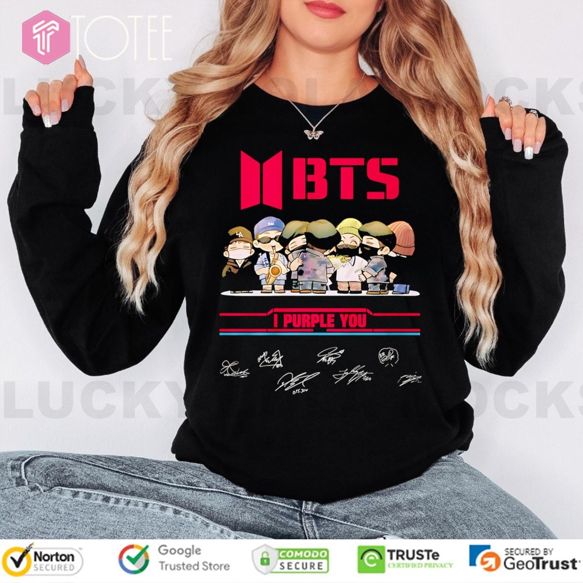Bts Chibi I Purple You Signatures Long Sleeve