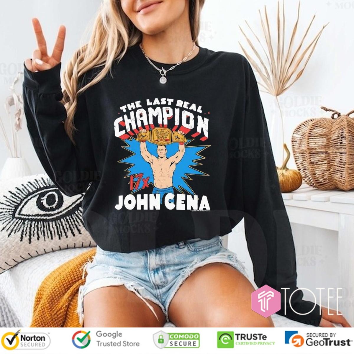 John Cena The Last Real Champion Wwe 17X Cartoon Shirt Long Sleeve