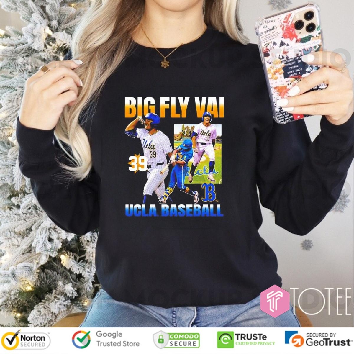 Mulivai Levu 90S Big Fly Vai Ucla Bruins Baseball Shirt Long Sleeve