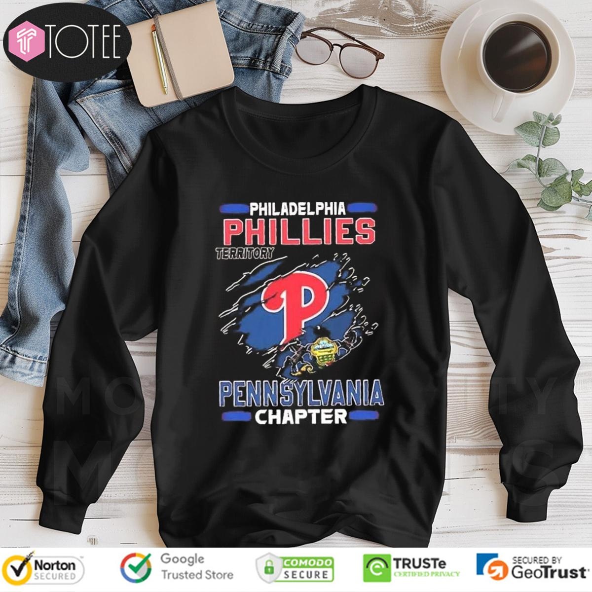 Philadelphia Phillies Baseball Territory Pennsylvania Chapter Torn Logo Long Sleeve
