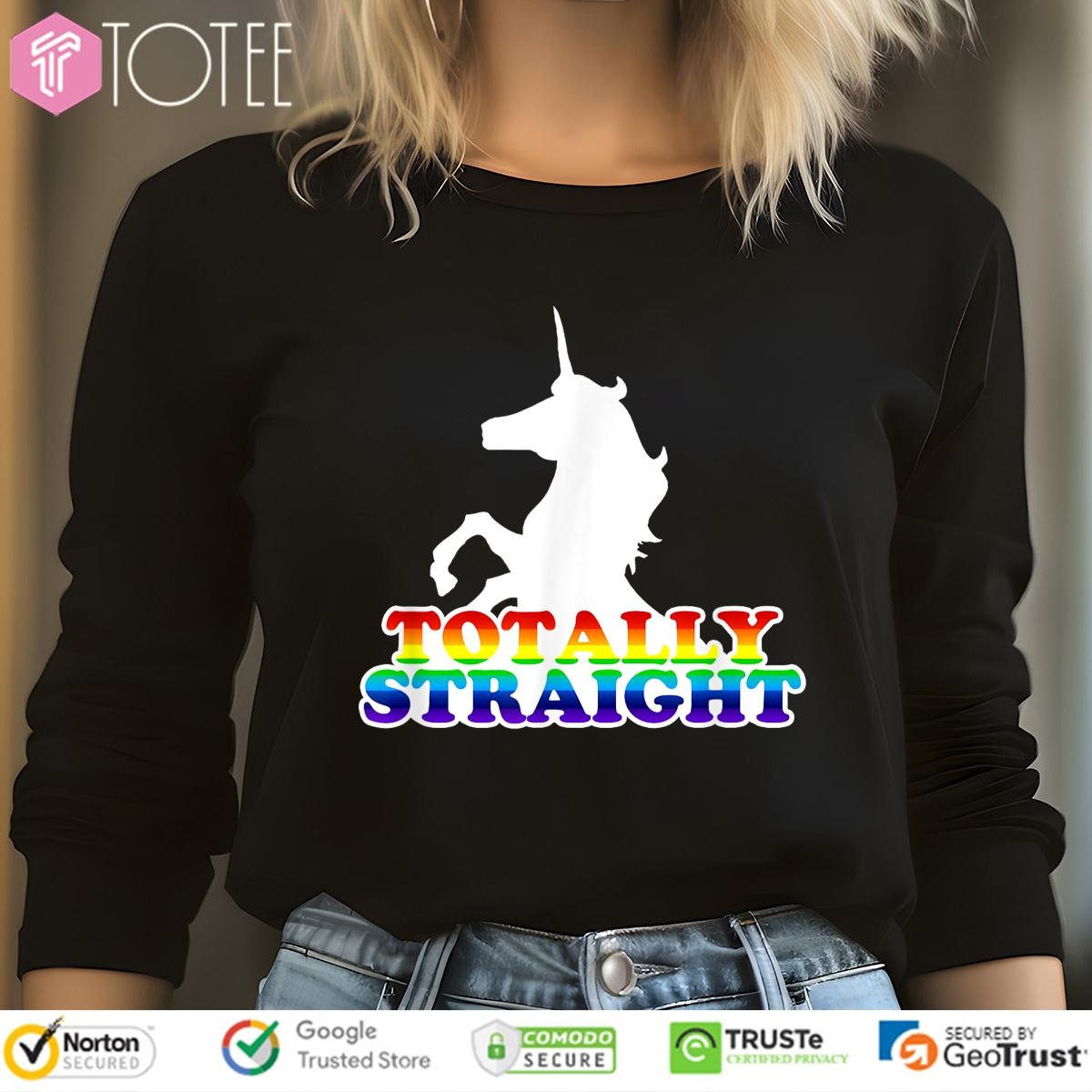 Unicorn Totally Straight Lgbt Pride Long Sleeve