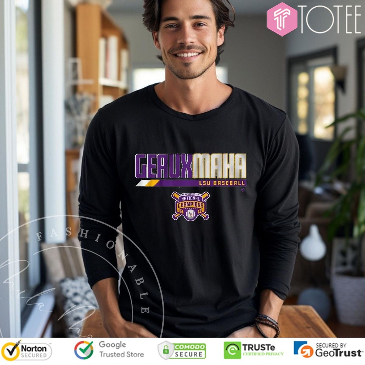 Tigers Baseball Geauxmaha 2025 National Champions Long Sleeve