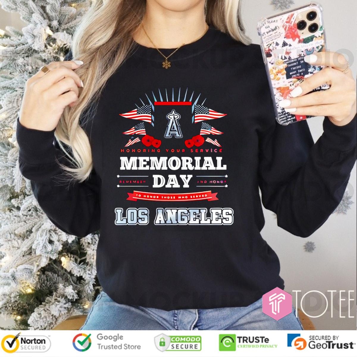 Los Angeles Angels Honoring Your Service Memorial Day Long Sleeve