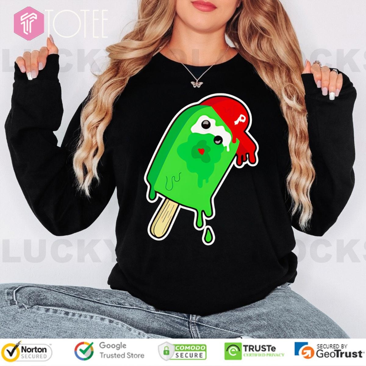 Phillie Phanatic Ice Cream Baseball Philadelphia Phillies Mascot Long Sleeve
