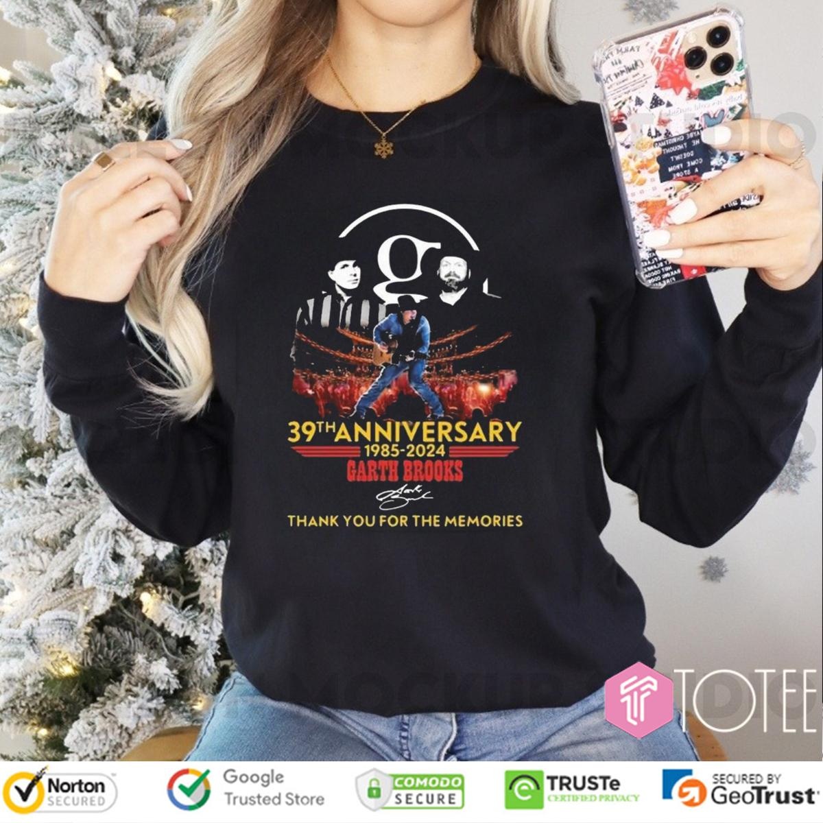 39Th Anniversary 1985-2024 Garth Brooks Music Signature Long Sleeve