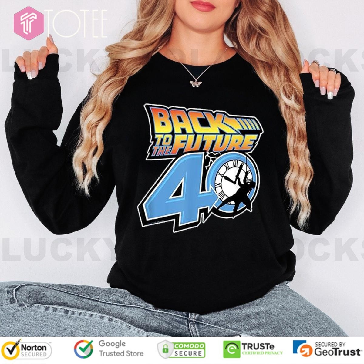 Back To The Future 40 Years Logo Long Sleeve