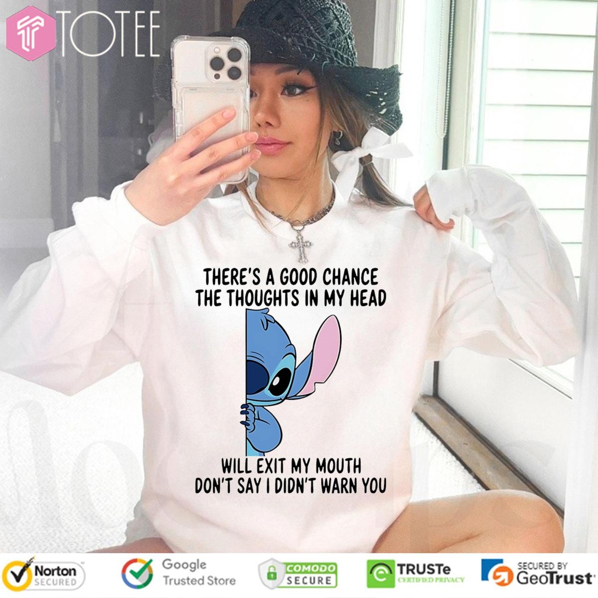 Stitch Theres A Good Chance The Thoughts In My Head Will Exit My Mouth Long Sleeve