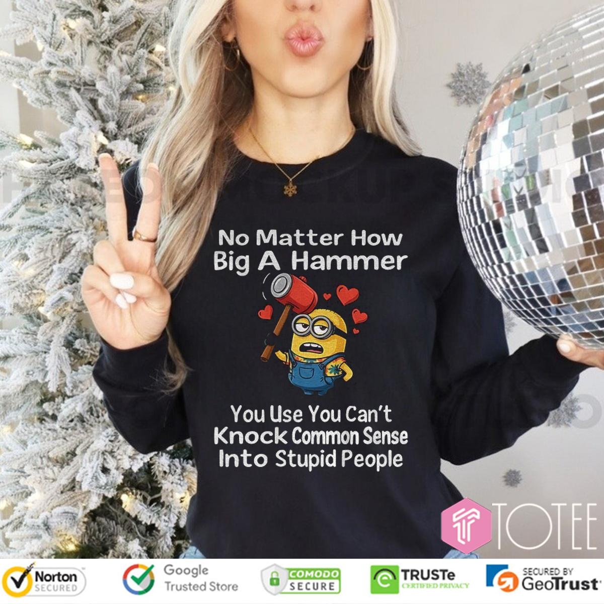 Minion No Matter How Big A Hammer You Use You Cant Knock Common Sense Long Sleeve