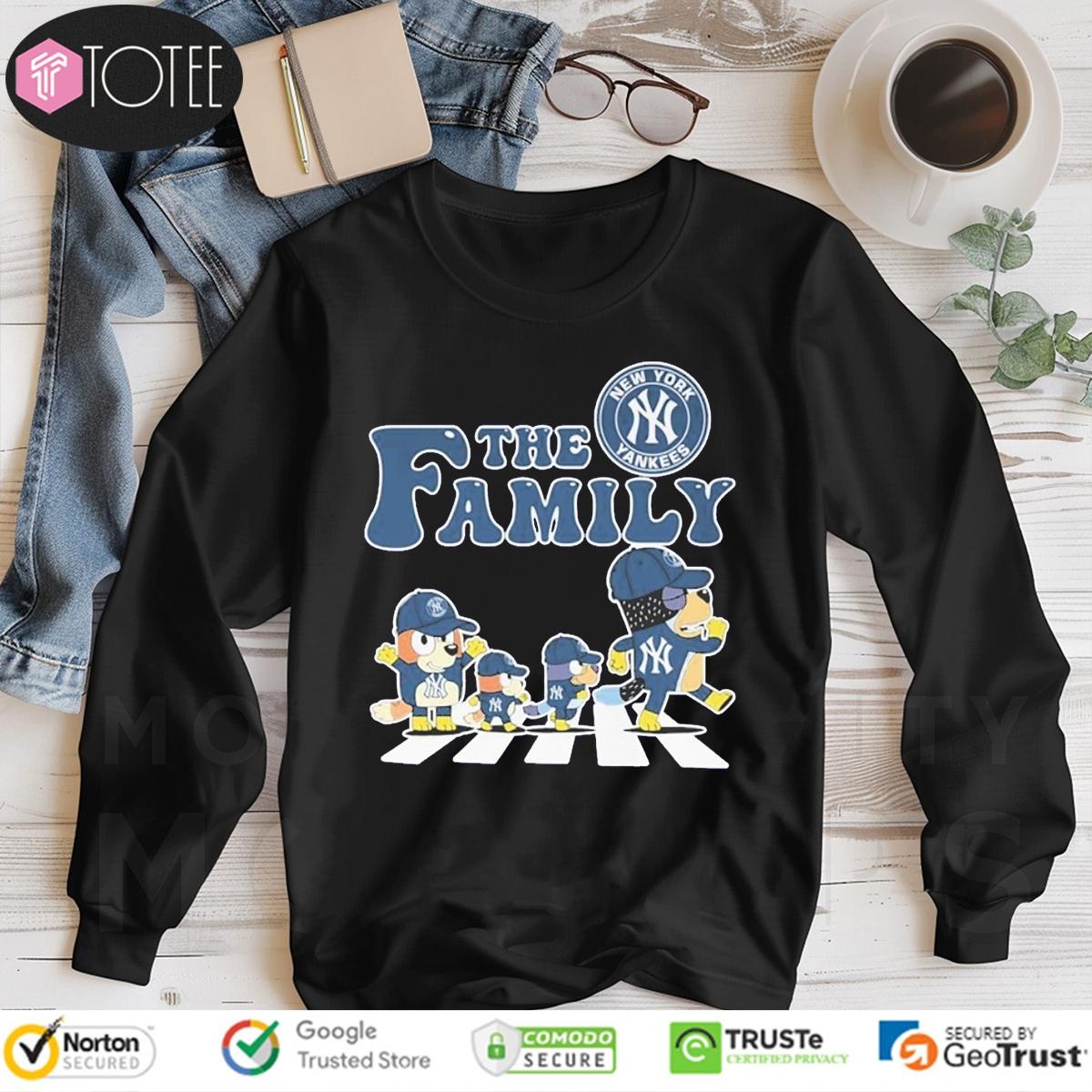 The Bluey Family New York Yankees Baseball Abbey Road Long Sleeve