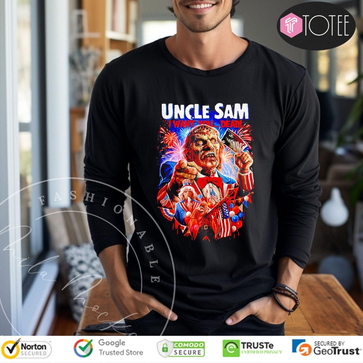 Uncle Sam I Want You Dead 4Th Of July Halloween Long Sleeve