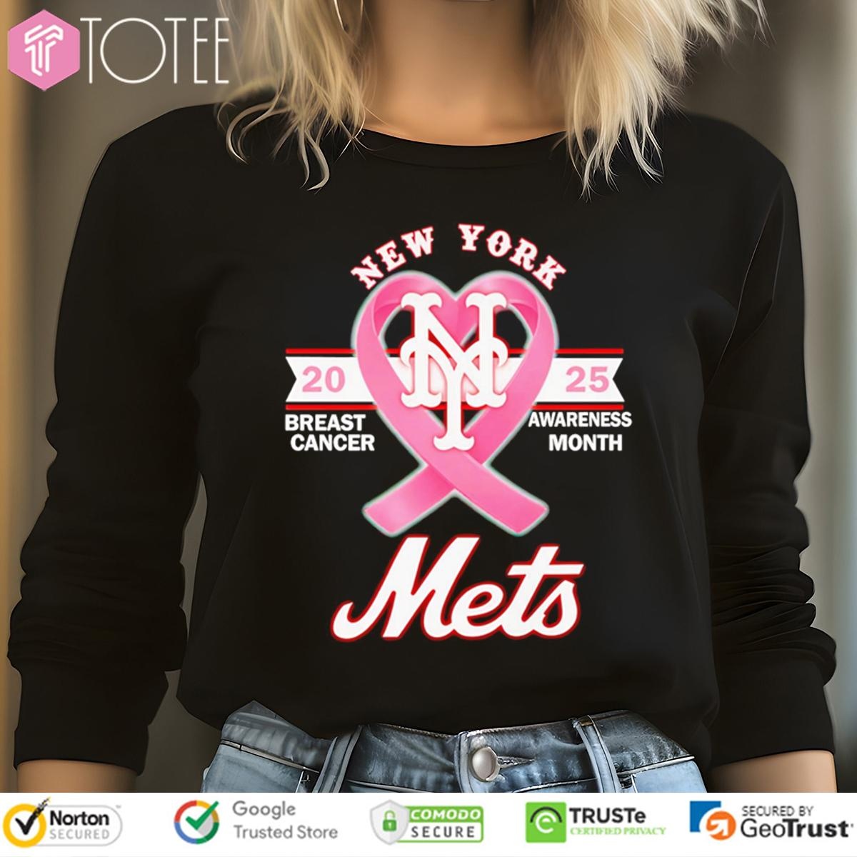 2025 Breast Cancer Awareness Month New York Mets Baseball Long Sleeve