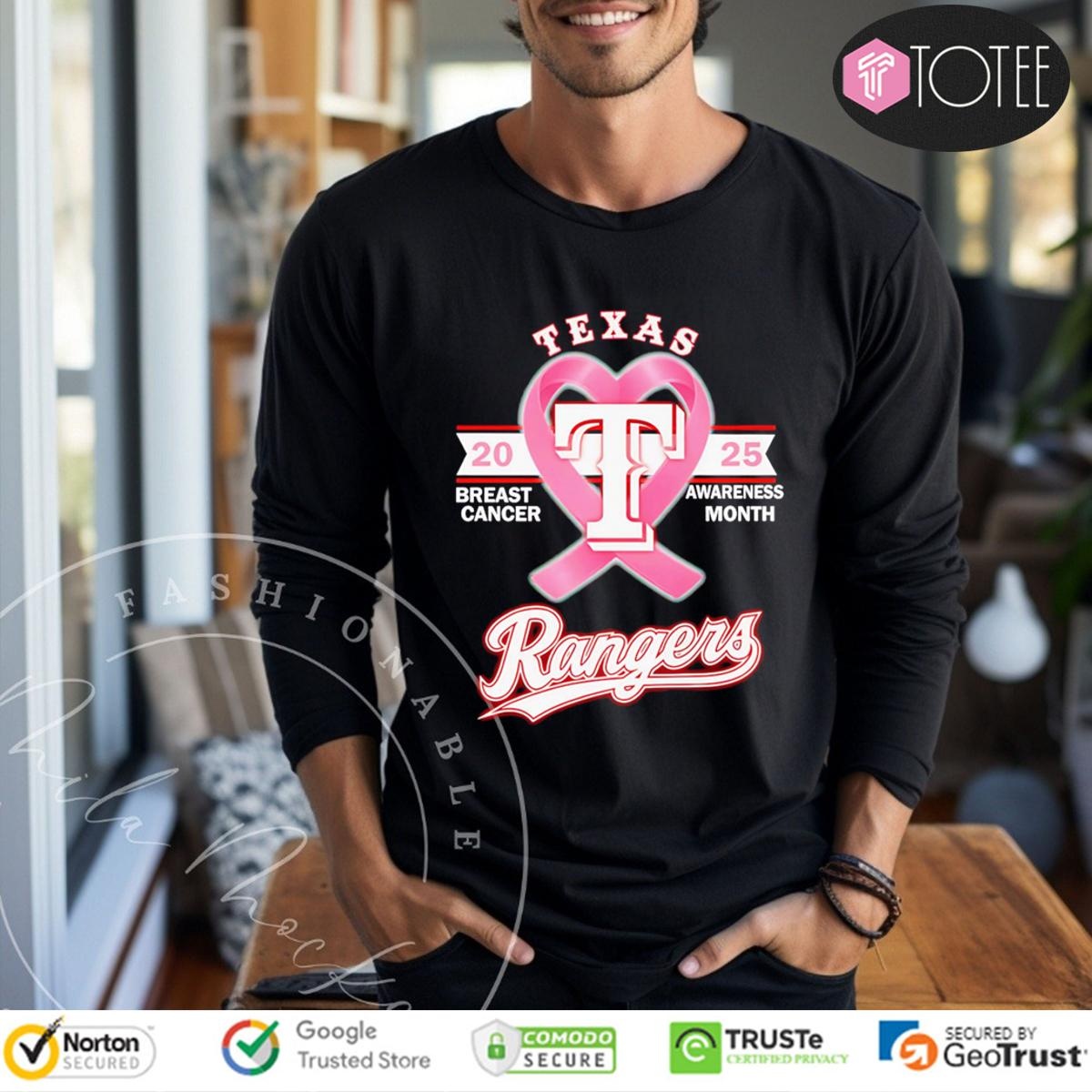 2025 Breast Cancer Awareness Month Texas Rangers Baseball Long Sleeve