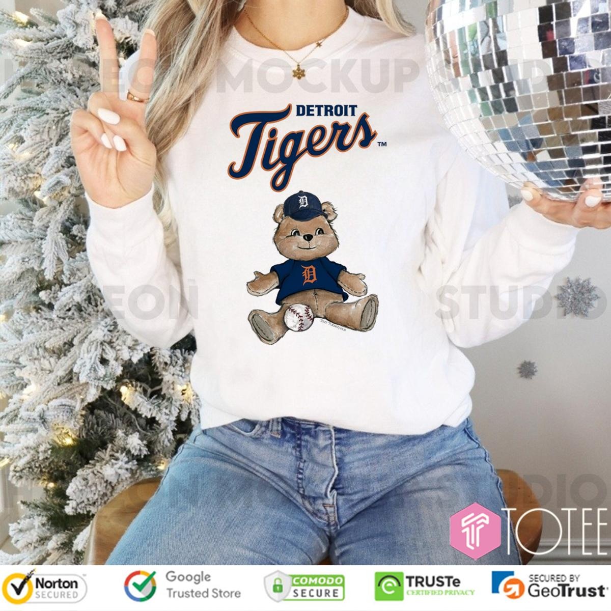 Tiny Turnip Teddy Bear X Detroit Tigers Baseball Long Sleeve