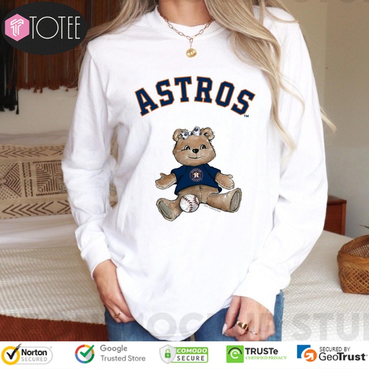 Tiny Turnip Teddy Bear X Houston Astros Baseball Long Sleeve