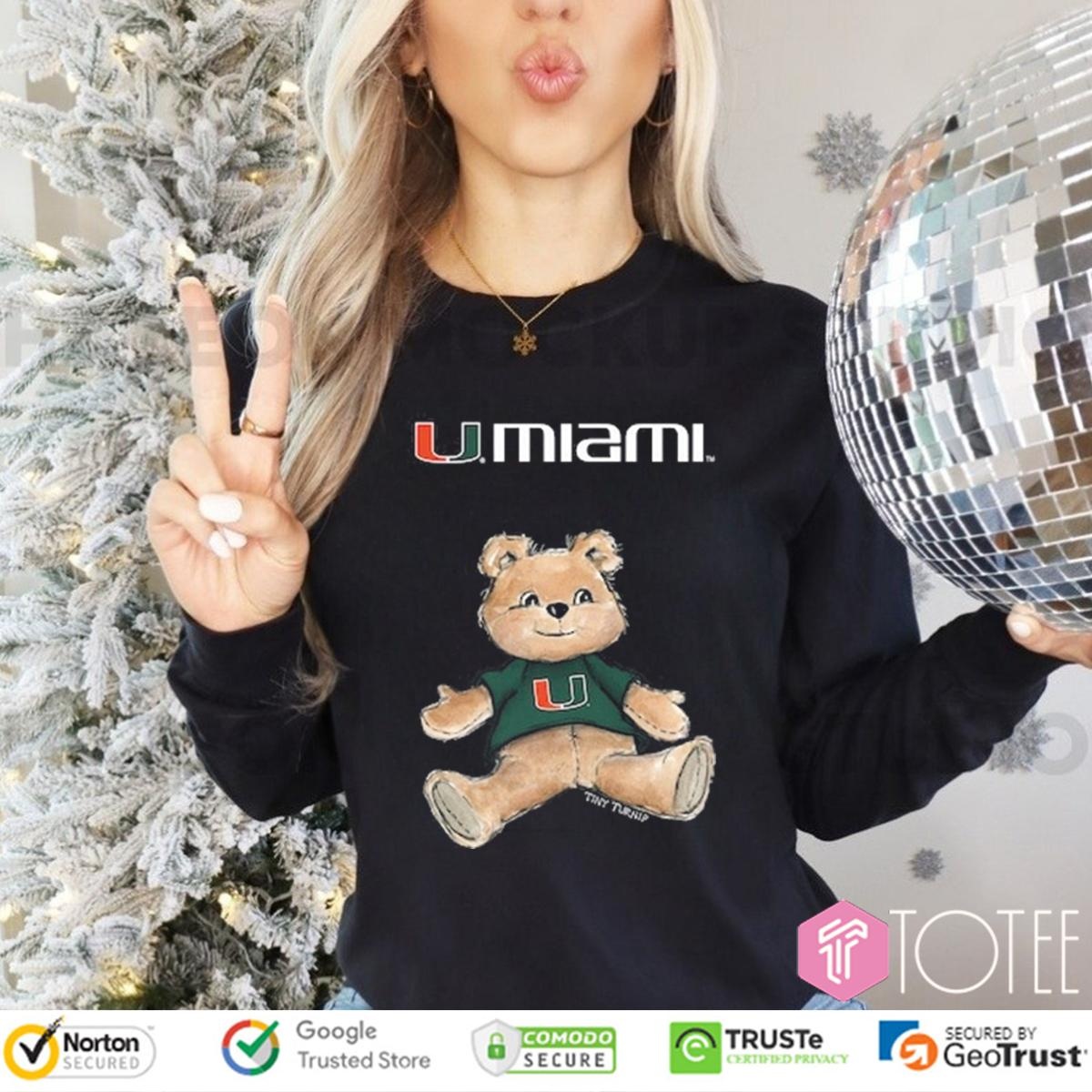 Tiny Turnip Teddy Bear X Miami Hurricanes Long Sleeve