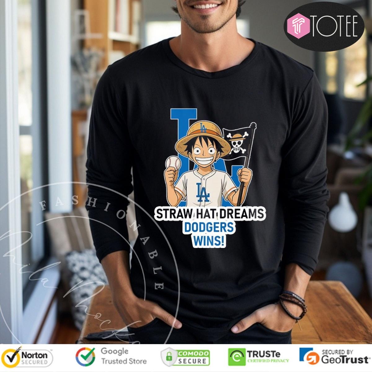Monkey D. Luffy Straw Hat Dreams Los Angeles Dodgers Wins Long Sleeve